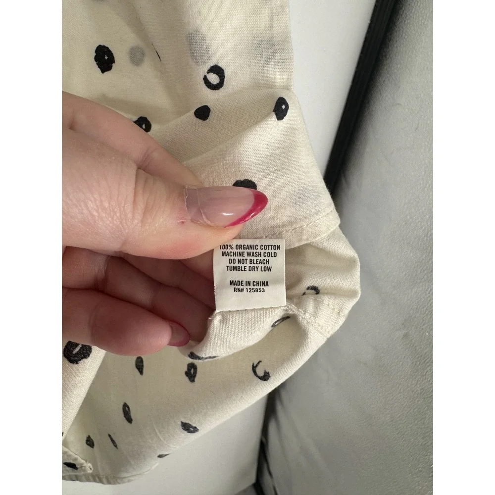 Taylor Stitch Hawthorne Shirt Cream Brush Polka Dot Short Sleeve Button Up 42